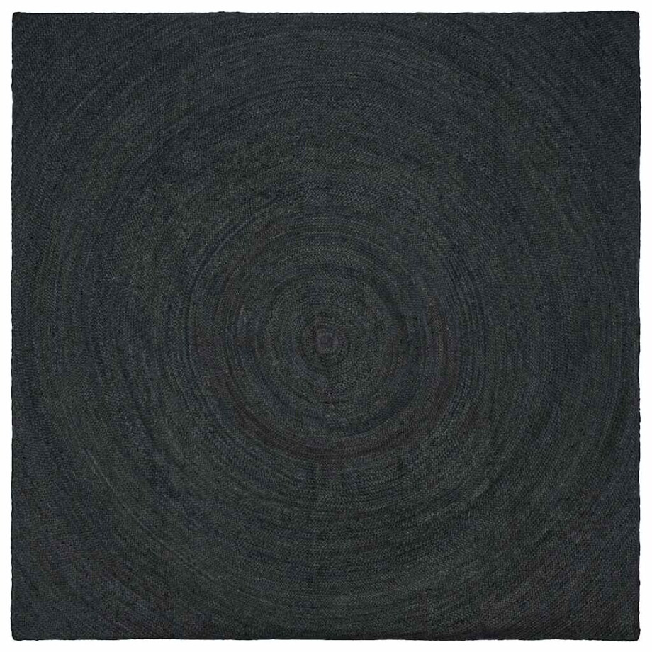 vidaXL Vloerkleden Vierkant Donkergrijs 240 x 240 cm Jute afbeelding 1