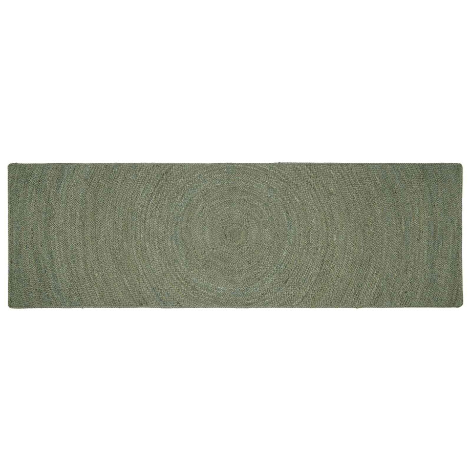 vidaXL Vloerkleden Olijfgroen 80 x 250 cm Jute vidaXL Vloerkleden Olijfgroen 80 x 250 cm Jute afbeelding 1
