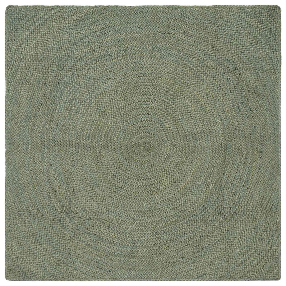vidaXL Vloerkleden Olijfgroen 120 x 120 cm Jute afbeelding 1