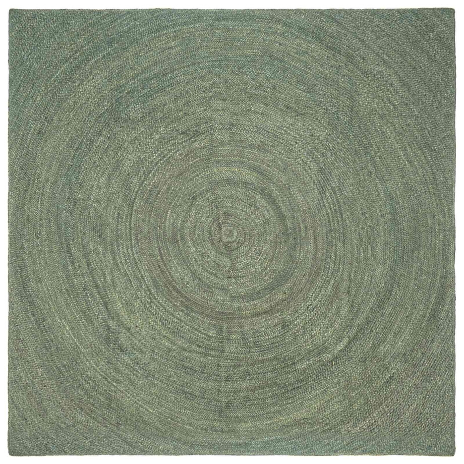 vidaXL Vloerkleden Olijfgroen 200 x 200 cm Jute afbeelding 1