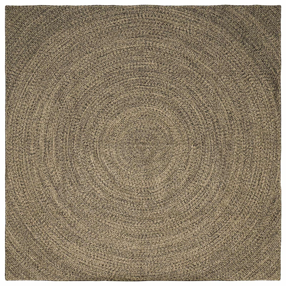 vidaXL Vloerkleden Naturel en Zwart 300 x 300 cm Jute afbeelding 1
