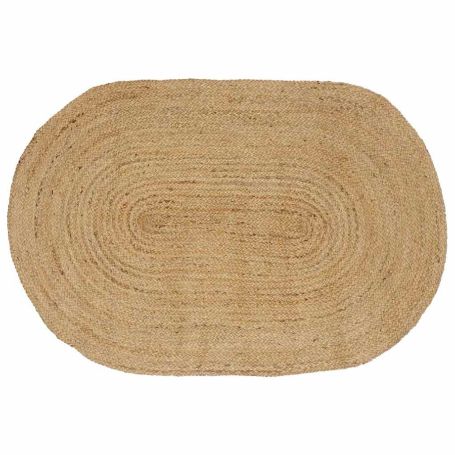 vidaXL Vloerkleden Ovaal Naturel 100 x 152 cm Jute afbeelding 1
