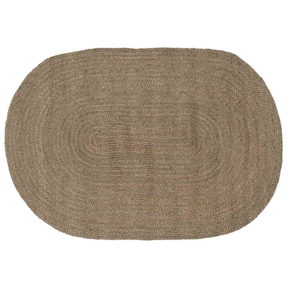 vidaXL Vloerkleden Ovaal Grijs 100 x 152 cm Jute afbeelding 1