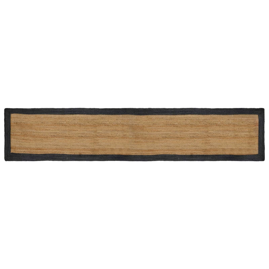 vidaXL Vloerkleden Donkergrijs 80 x 400 cm Jute afbeelding 1