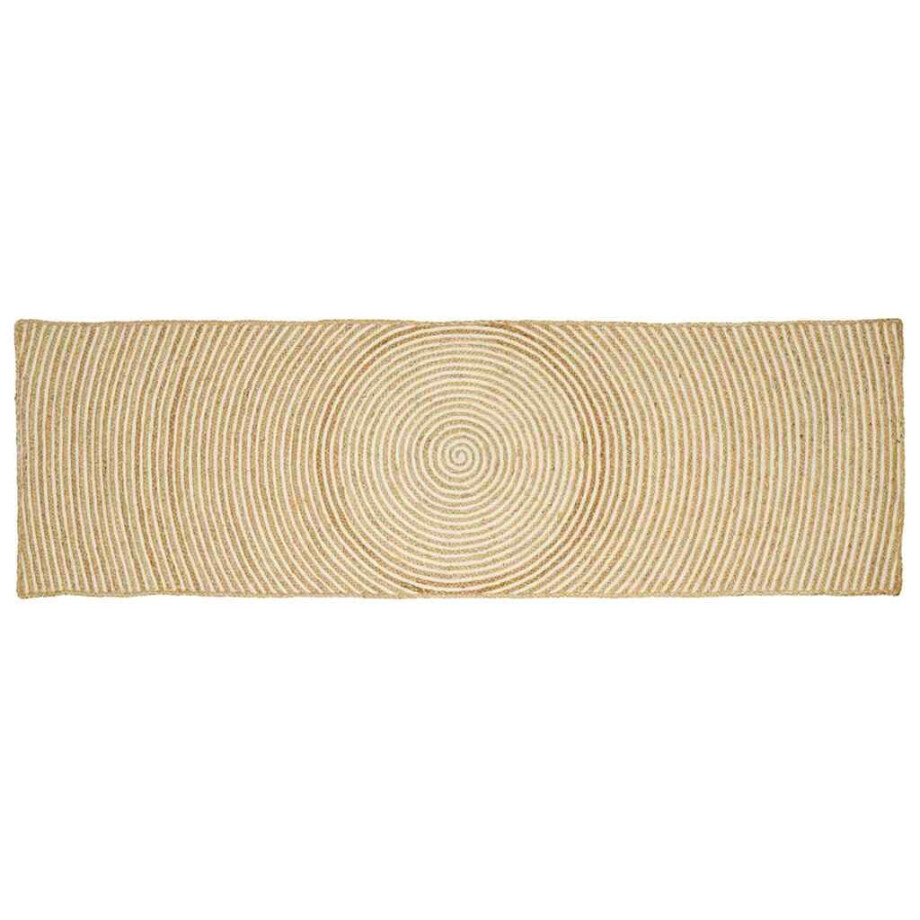 vidaXL Vloerkleed Natuurlijk en Wit 60 x 250 cm Jute afbeelding 1