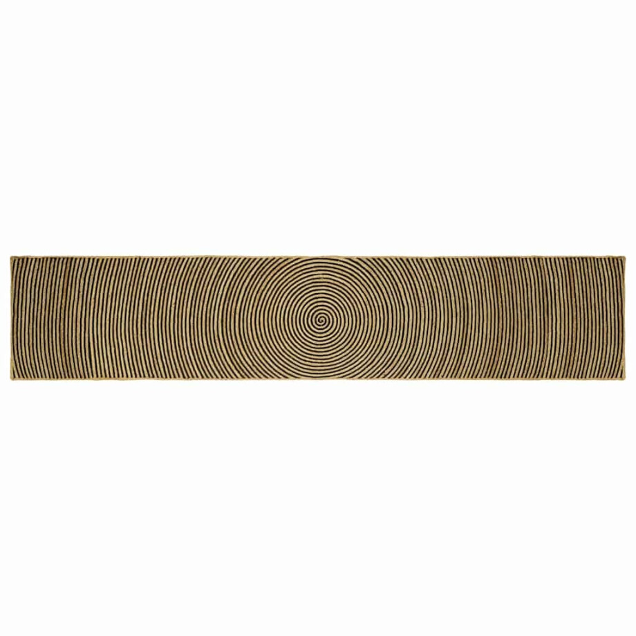 vidaXL Vloerkleed Natuurlijk en Zwart 80 x 400 cm Jute afbeelding 1