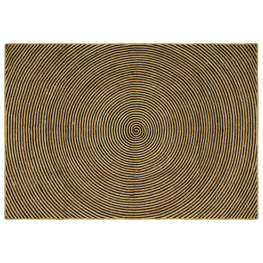 vidaXL Vloerkleed Natuurlijk en Zwart 200 x 290 cm Jute afbeelding 1
