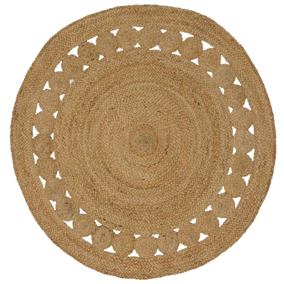 vidaXL Vloerkleden Naturel Ø 120 cm Jute afbeelding 1