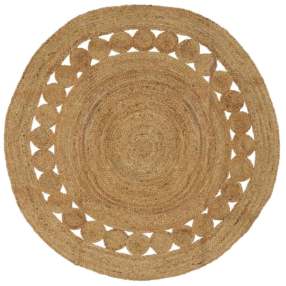 vidaXL Vloerkleden Naturel Ø 150 cm Jute afbeelding 1