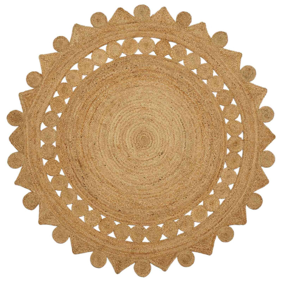 vidaXL Vloerkleden Rechthoekig Bruin Ø 180 cm Jute afbeelding 1