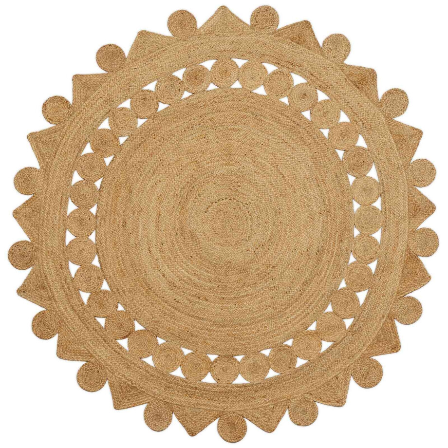 vidaXL Vloerkleden Rechthoekig Bruin Ø 240 cm Jute afbeelding 1