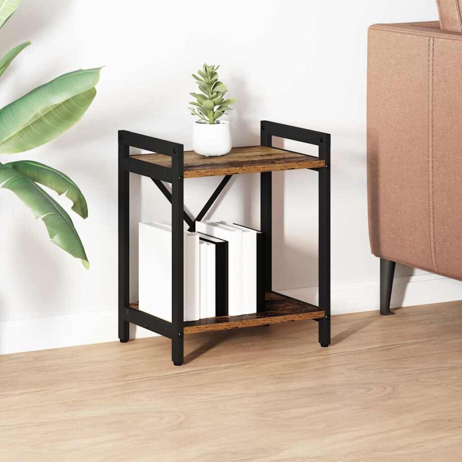 vidaXL Boekenkast Oud hout 40 x 30 x 50 cm Bewerkt hout afbeelding 1