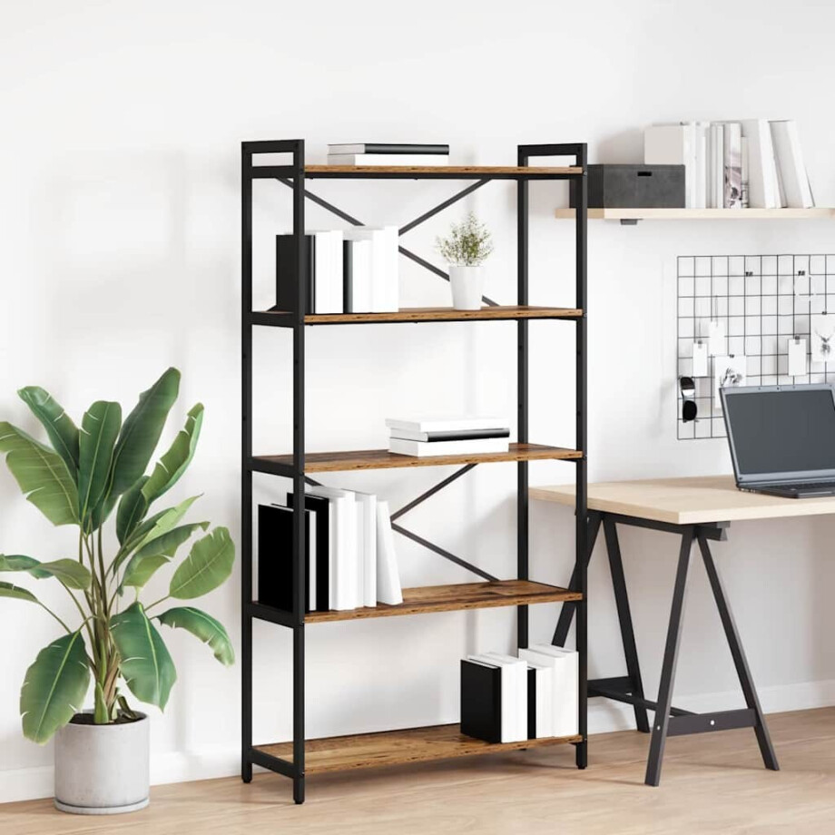 vidaXL Boekenkast Oud hout 80 x 30 x 155 cm Bewerkt hout vidaXL Boekenkast Oud hout 80 x 30 x 155 cm Bewerkt hout afbeelding 1