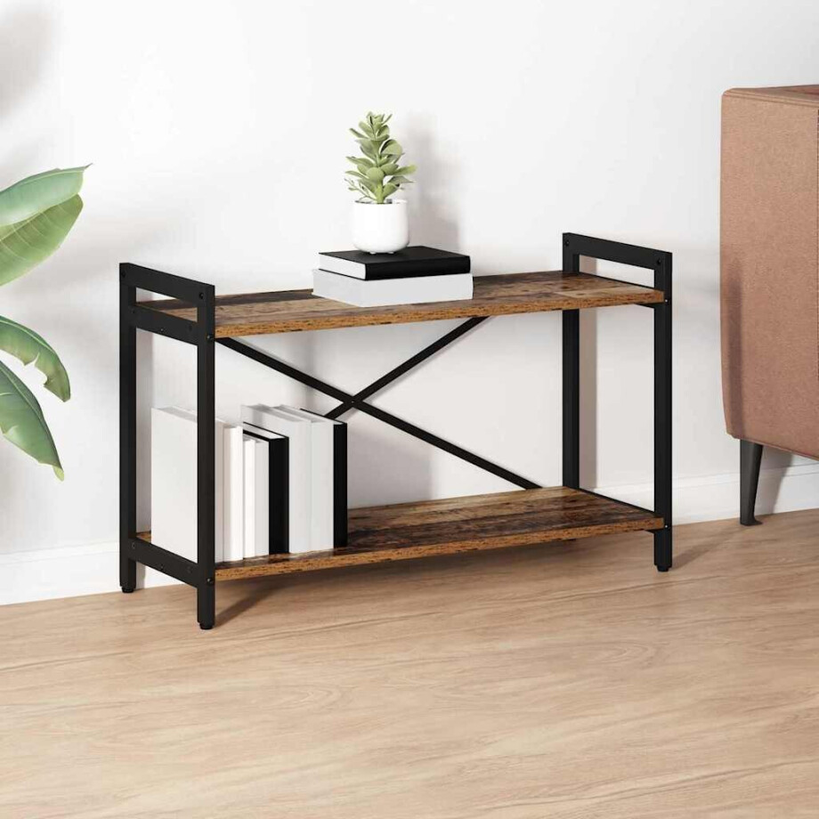 vidaXL Boekenkast Oud hout 40 x 30 x 85 cm Bewerkt hout afbeelding 1