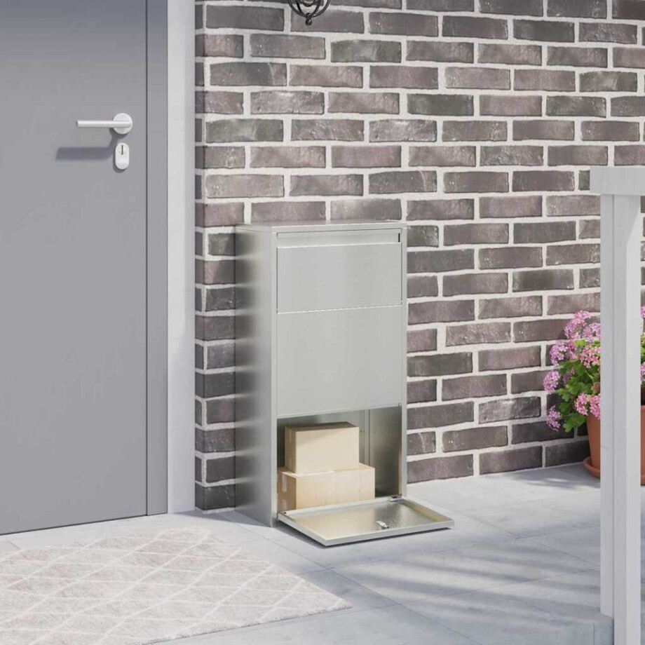 vidaXL Pakket inwerp box Zilver 44 x 22 x 82 cm Gegalvaniseerd staal afbeelding 1