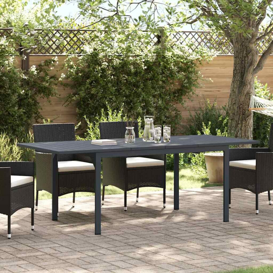 vidaXL Buiten Eettafel 2 pcs Antraciet 210 x 90 x 73 cm Staal afbeelding 1