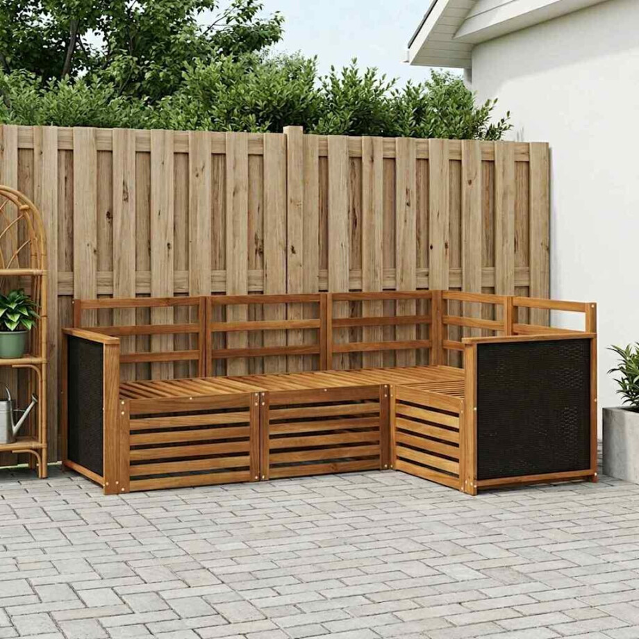 vidaXL Sofa-Sets 4 pcs Massief Acaciahout vidaXL Sofa-Sets 4 pcs Massief Acaciahout afbeelding 1