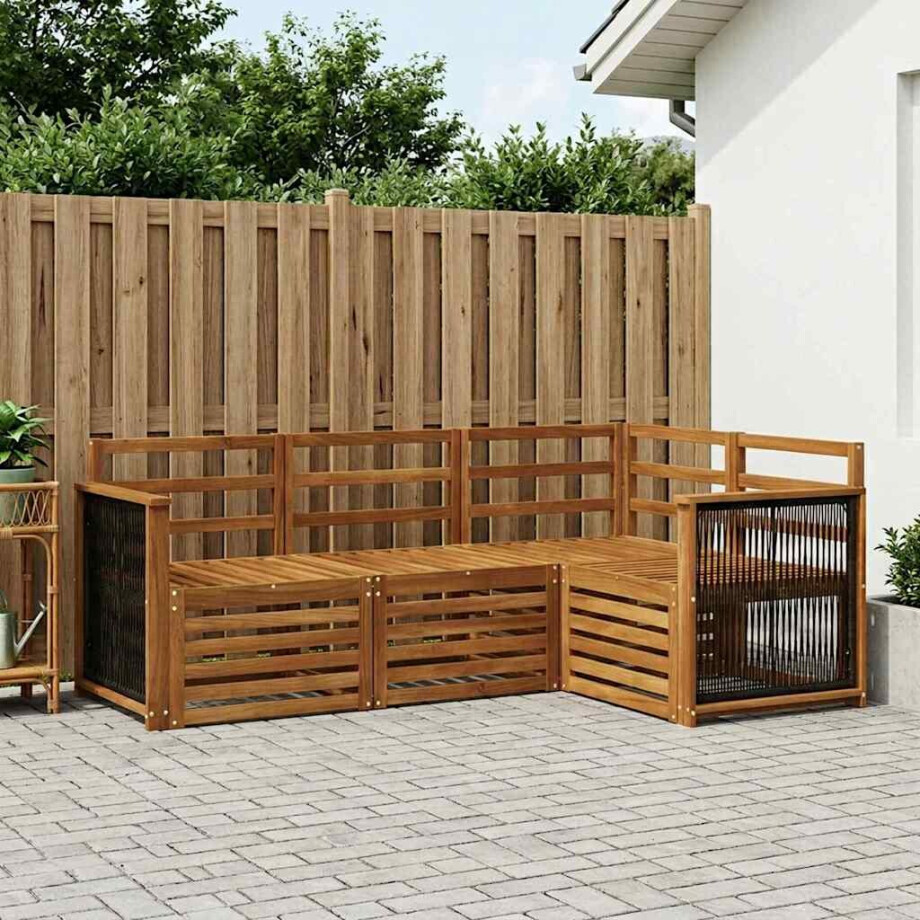 vidaXL Sofa-Sets 4 pcs Massief Acaciahout vidaXL Sofa-Sets 4 pcs Massief Acaciahout afbeelding 1