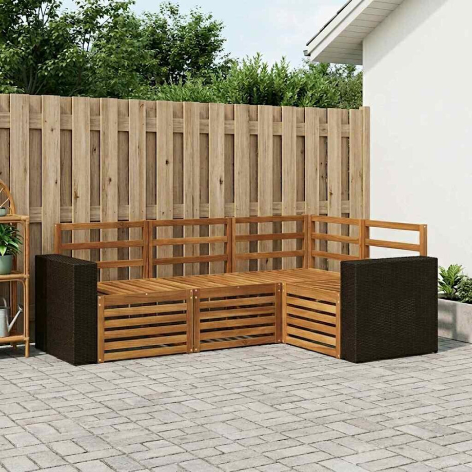 vidaXL Sofa-Sets 4 pcs Massief Acaciahout vidaXL Sofa-Sets 4 pcs Massief Acaciahout afbeelding 1