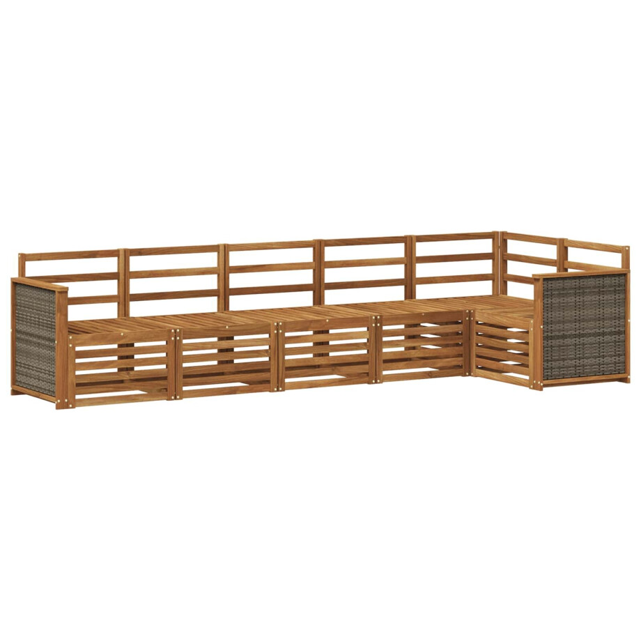 vidaXL Hoekbank Set 5 pcs Naturel Massief Acaciahout vidaXL Hoekbank Set 5 pcs Naturel Massief Acaciahout afbeelding 1