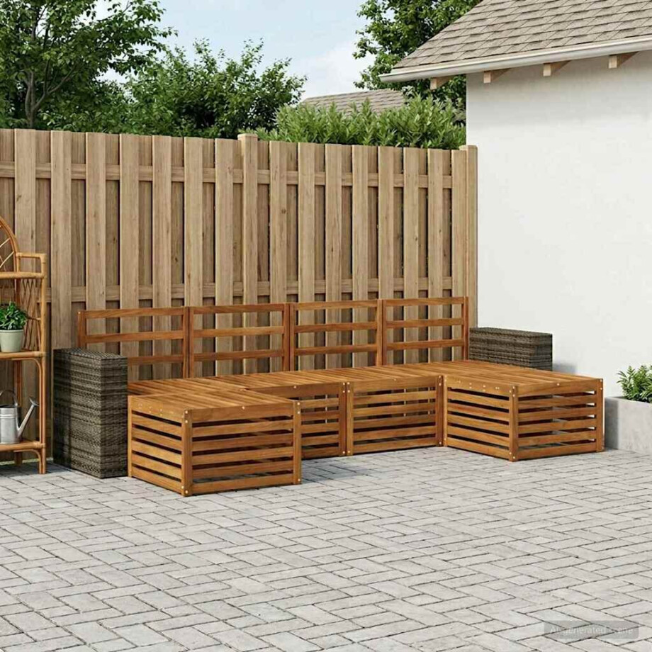vidaXL Sofa-Sets 6 pcs Naturel Massief Acaciahout vidaXL Sofa-Sets 6 pcs Naturel Massief Acaciahout afbeelding 1