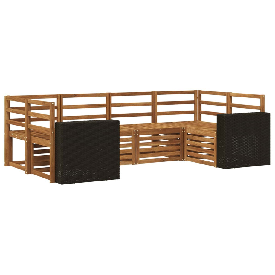 vidaXL Hoekbank Set 6 pcs Naturel Massief Acaciahout afbeelding 1