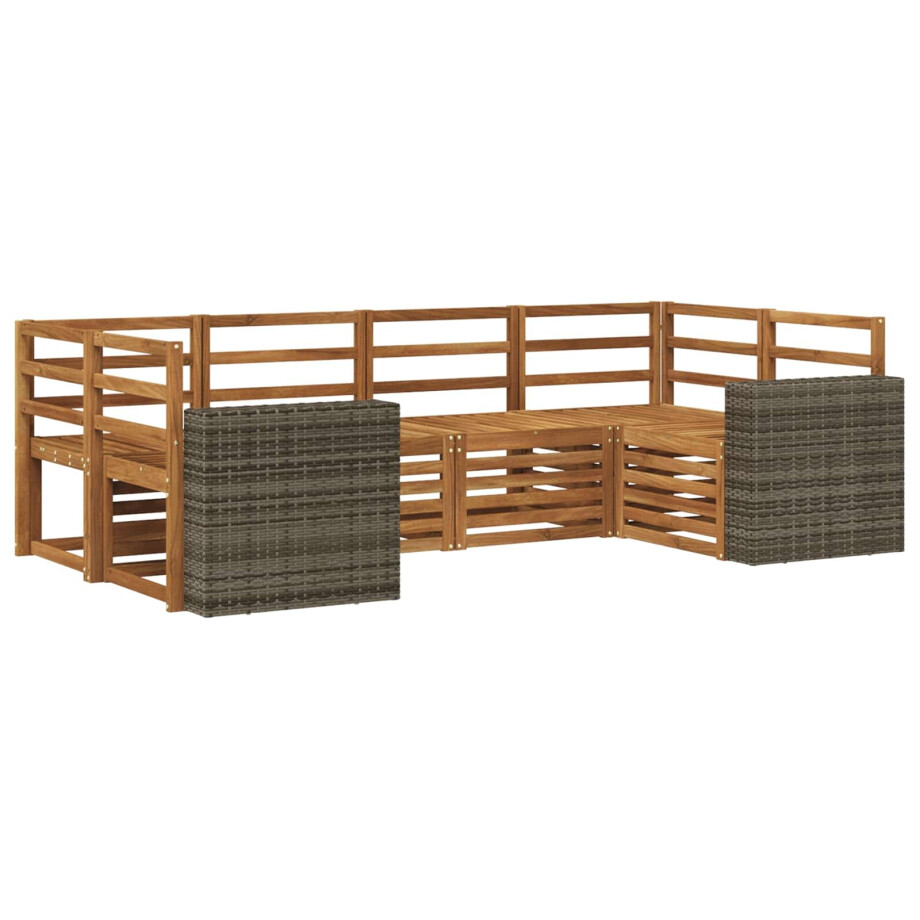 vidaXL Hoekbank Set 6 pcs Naturel Massief Acaciahout afbeelding 1