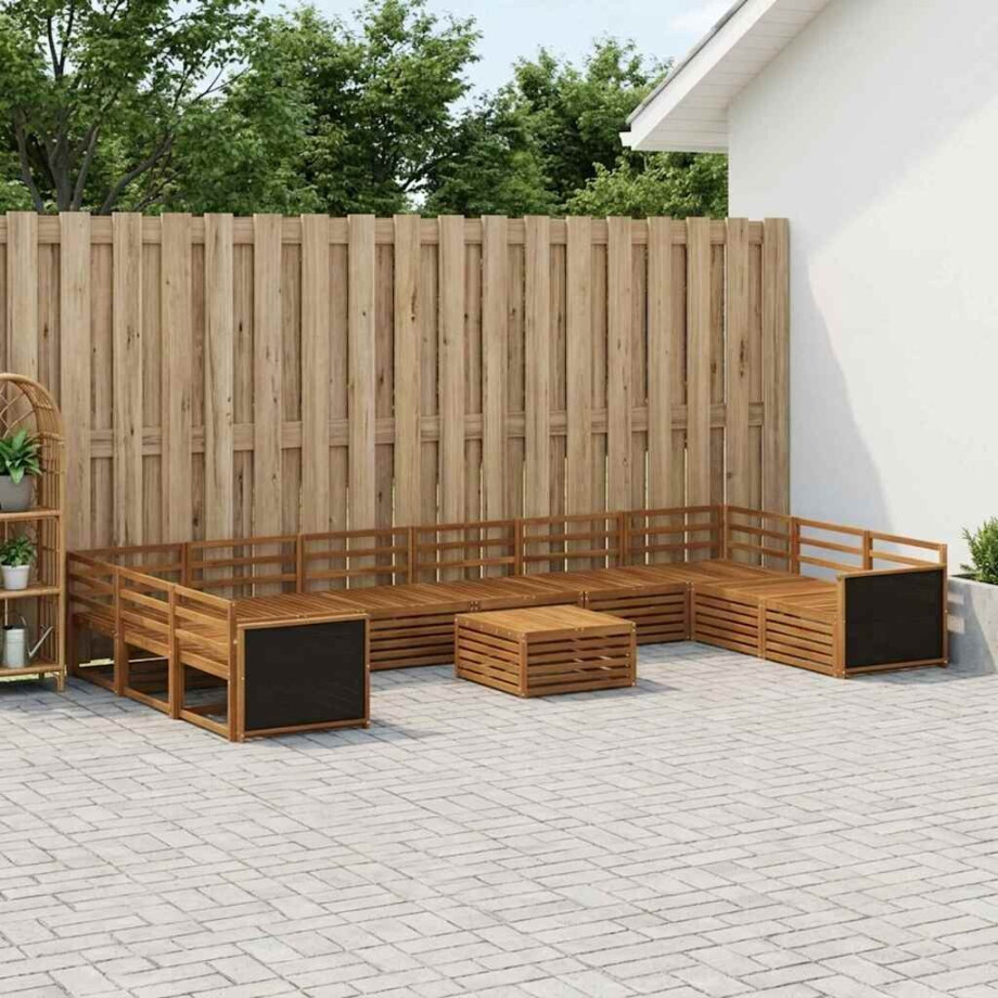 vidaXL Sofa-Sets 11 pcs Massief Acaciahout vidaXL Sofa-Sets 11 pcs Massief Acaciahout afbeelding 1
