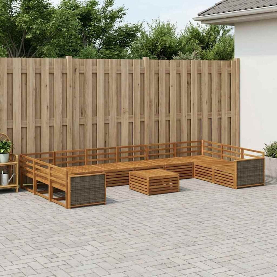 vidaXL Sofa-Sets 11 pcs Massief Acaciahout vidaXL Sofa-Sets 11 pcs Massief Acaciahout afbeelding 1
