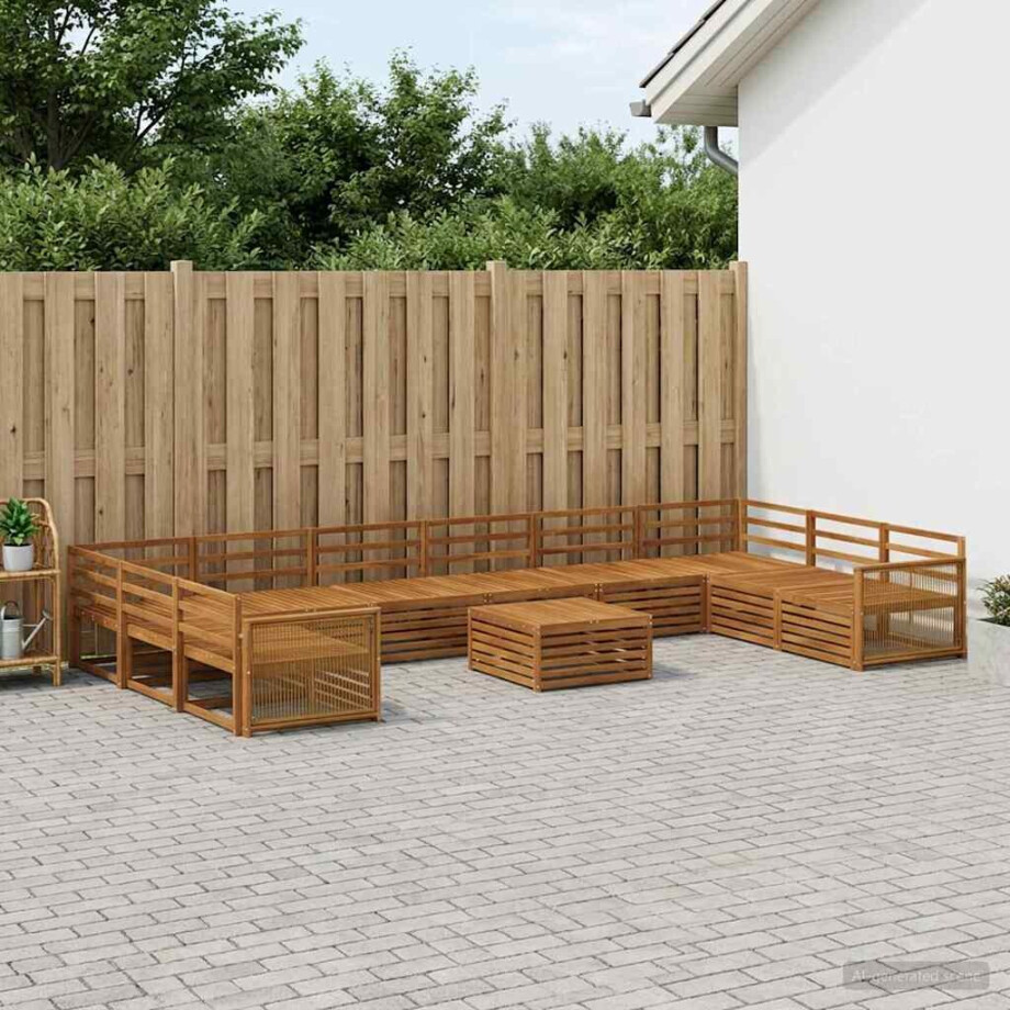 vidaXL Sofa-Sets 11 pcs Massief Acaciahout vidaXL Sofa-Sets 11 pcs Massief Acaciahout afbeelding 1