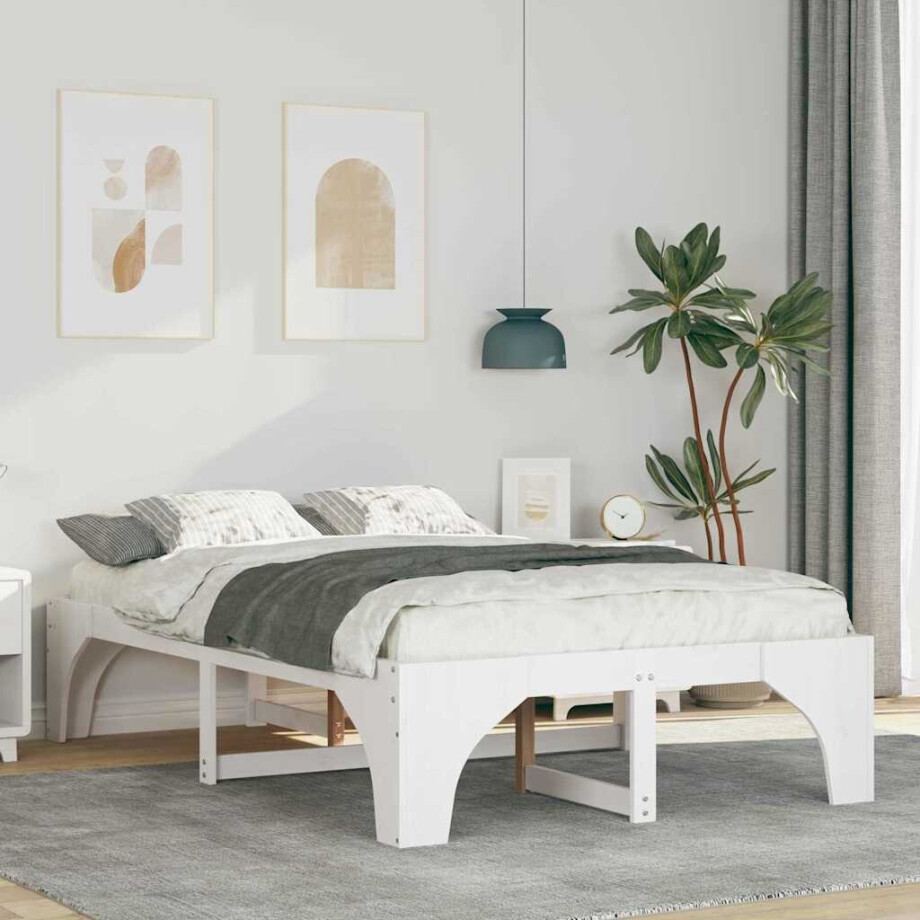 vidaXL Bedframe Wit 120 x 200 cm Massief grenenhout afbeelding 1