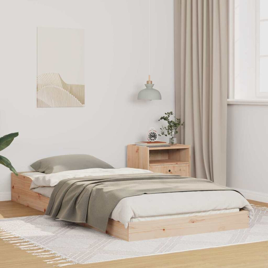 vidaXL Bedframe Bruin 90 x 210 cm Massief grenenhout vidaXL Bedframe Bruin 90 x 210 cm Massief grenenhout afbeelding 1