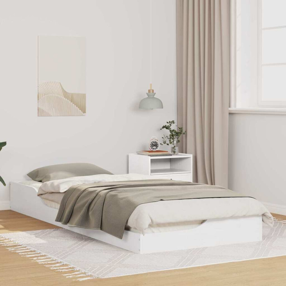 vidaXL Bedframe Wit 80 x 220 cm Massief grenenhout vidaXL Bedframe Wit 80 x 220 cm Massief grenenhout afbeelding 1