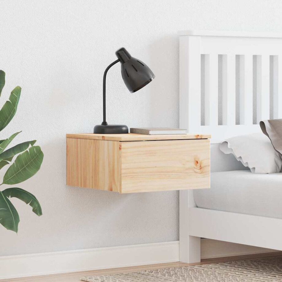 vidaXL Nachtkastje met lade Bruin 37 x 35 x 18,5 cm Massief grenenhout vidaXL Nachtkastje met lade Bruin 37 x 35 x 18,5 cm Massief grenenhout afbeelding 1