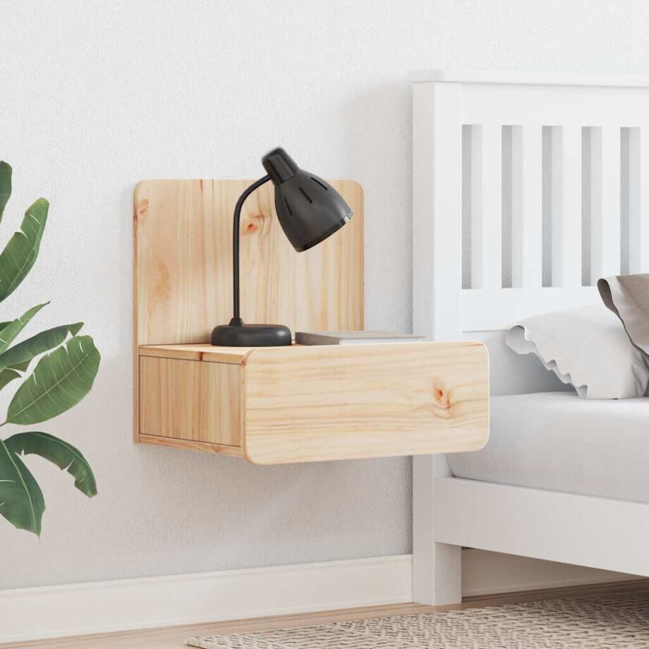 vidaXL Nachtkastje 2 pcs Bruin 44 x 32,5 x 40 cm Massief grenenhout afbeelding 1