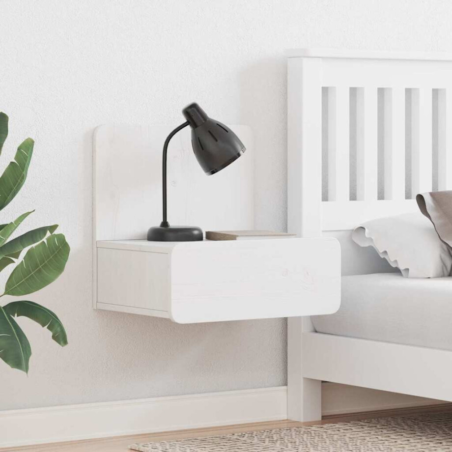 vidaXL Nachtkastje 2 pcs Wit 44 x 32,5 x 40 cm Massief grenenhout vidaXL Nachtkastje 2 pcs Wit 44 x 32,5 x 40 cm Massief grenenhout afbeelding 1