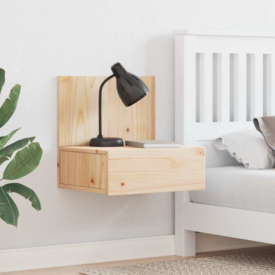 vidaXL Nachtkastje met lade Bruin 42 x 32,5 x 40 cm Massief grenenhout vidaXL Nachtkastje met lade Bruin 42 x 32,5 x 40 cm Massief grenenhout afbeelding 1