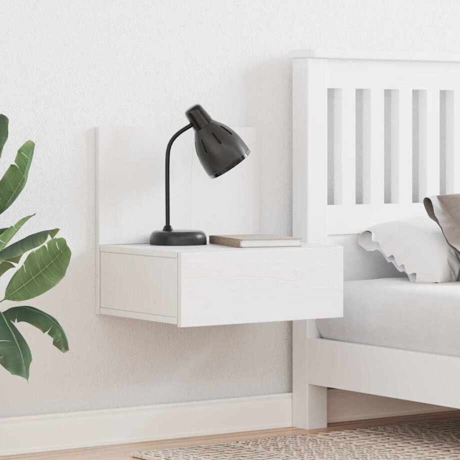 vidaXL Nachtkastje 2 pcs Wit 42 x 32,5 x 40 cm Massief grenenhout vidaXL Nachtkastje 2 pcs Wit 42 x 32,5 x 40 cm Massief grenenhout afbeelding 1