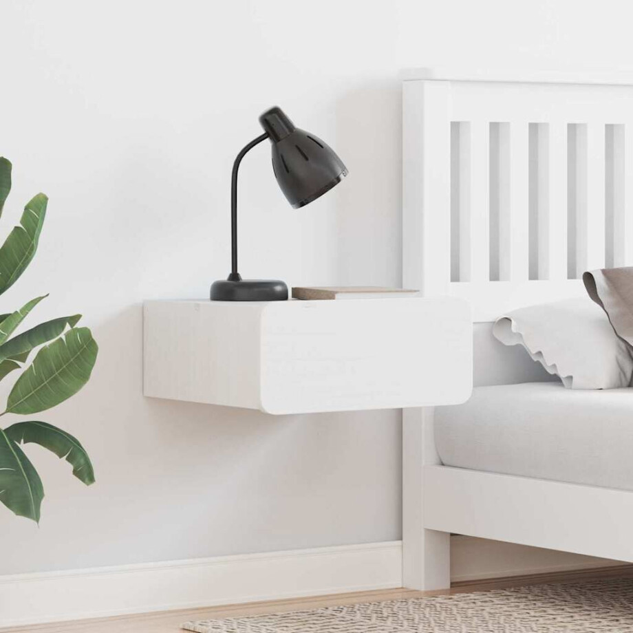 vidaXL Nachtkastje 2 pcs Wit 39 x 34 x 16,5 cm Massief grenenhout vidaXL Nachtkastje 2 pcs Wit 39 x 34 x 16,5 cm Massief grenenhout afbeelding 1