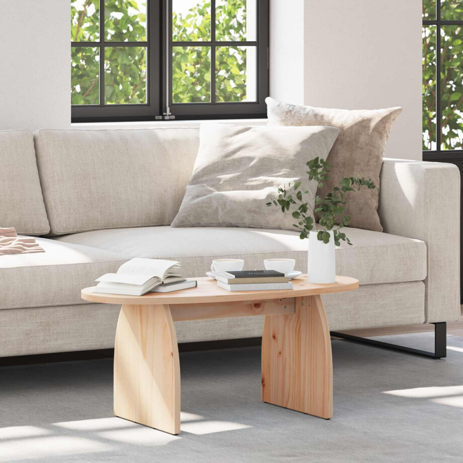 vidaXL Salontafel Bruin 80 x 40 x 35 cm Massief grenenhout vidaXL Salontafel Bruin 80 x 40 x 35 cm Massief grenenhout afbeelding 1