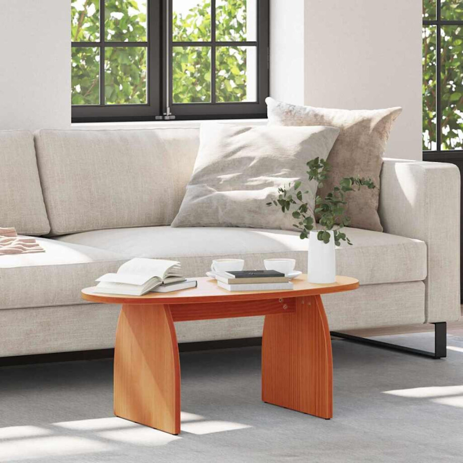 vidaXL Salontafel Wasbruin 80 x 40 x 35 cm Massief grenenhout afbeelding 1