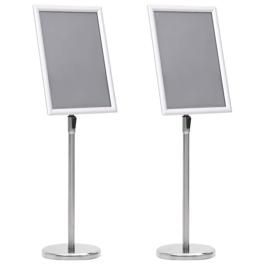 vidaXL Posterstandaards 2 pcs Zilver 32.7 x 24 x 108 cm Aluminium vidaXL Posterstandaards 2 pcs Zilver 32.7 x 24 x 108 cm Aluminium afbeelding 1