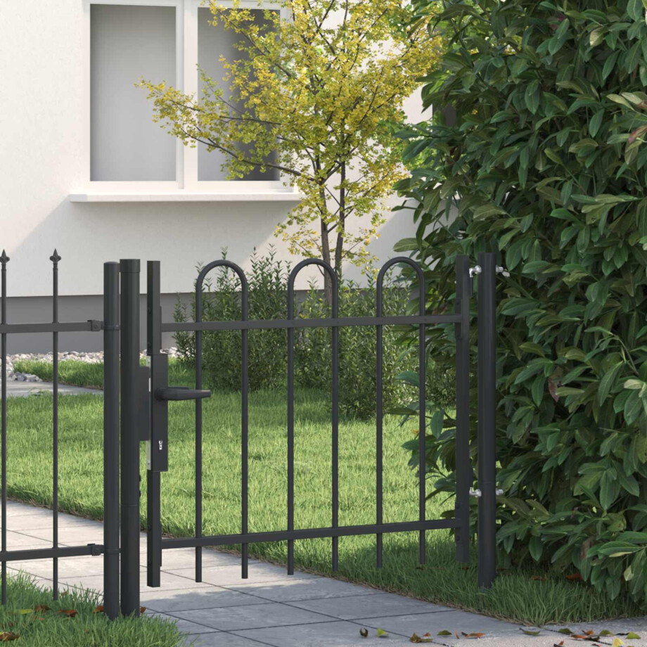 vidaXL Hekpoort BOXTEL 103 x 124,5 cm Gepoedercoat staal Grijs afbeelding 1