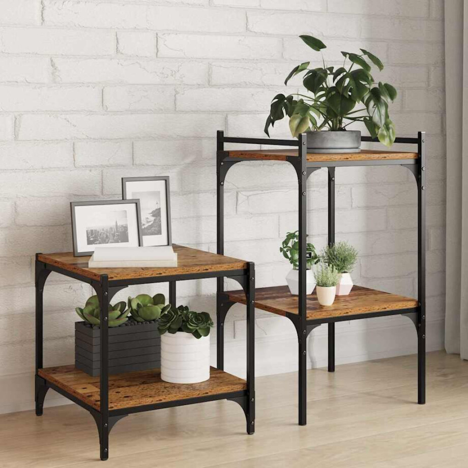 vidaXL Boekenplank Bord 4 pcs Bruin 40 x 40 x 1,5 cm Bewerkt hout afbeelding 1