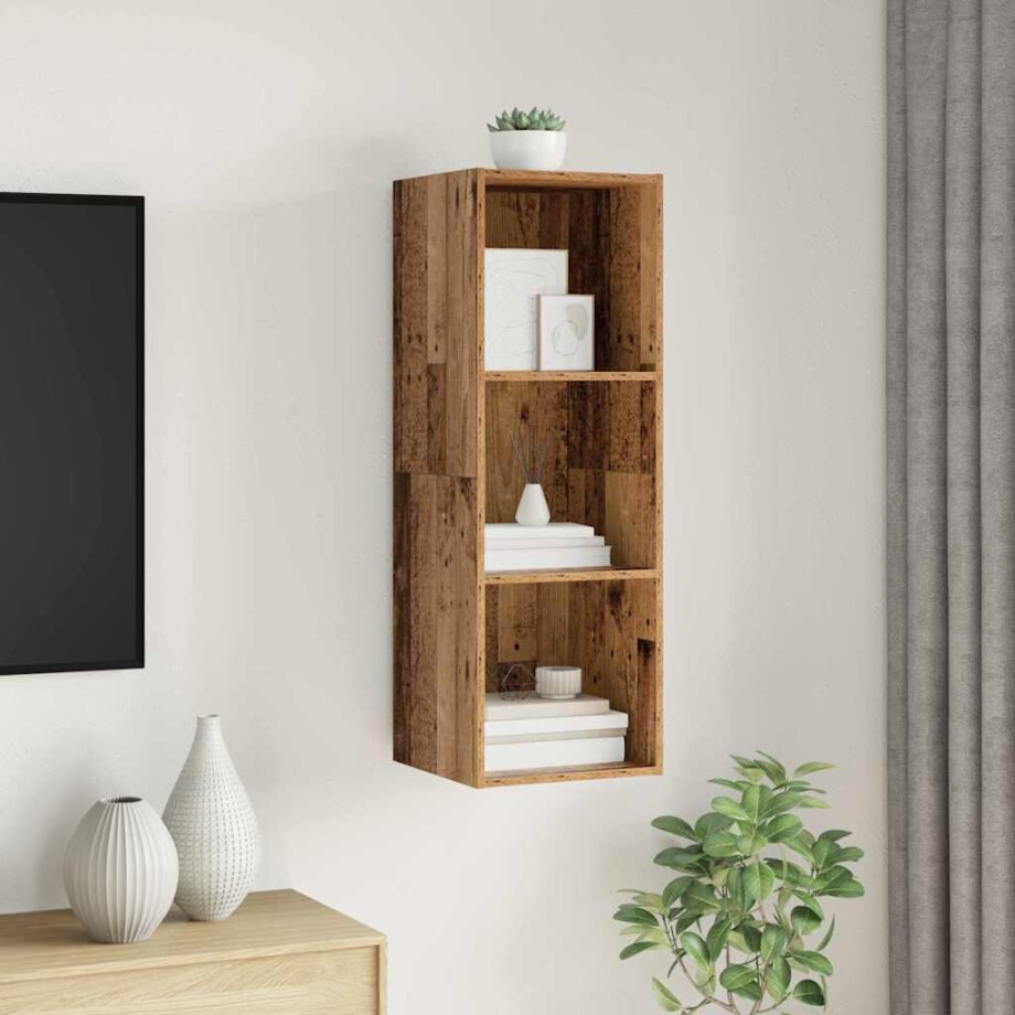 vidaXL Tv-meubelset Oud Hout 37 x 37 x 107 cm Bewerkt hout vidaXL Tv-meubelset Oud Hout 37 x 37 x 107 cm Bewerkt hout afbeelding 1