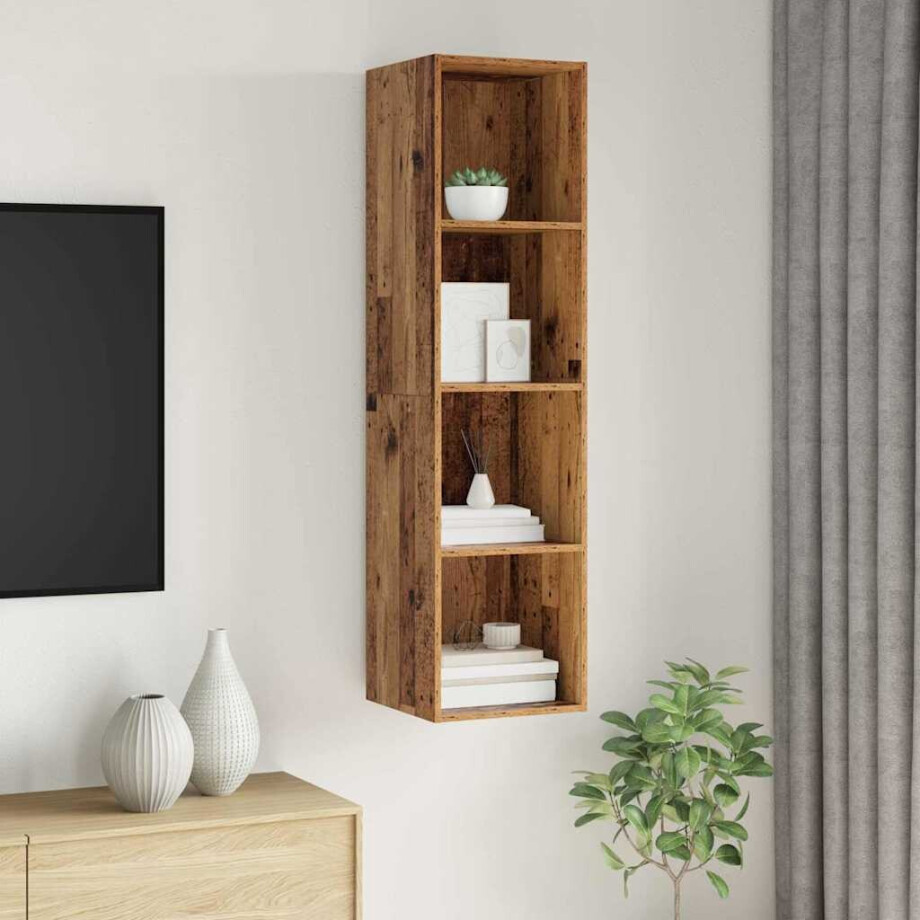 vidaXL Tv-meubelset Oud Hout 37 x 37 x 142,5 cm Bewerkt hout vidaXL Tv-meubelset Oud Hout 37 x 37 x 142,5 cm Bewerkt hout afbeelding 1