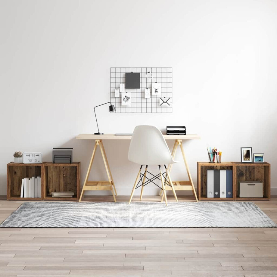 vidaXL Tv-meubelset 4 pcs Oud Hout 37 x 35 x 37,5 cm Bewerkt hout vidaXL Tv-meubelset 4 pcs Oud Hout 37 x 35 x 37,5 cm Bewerkt hout afbeelding 1