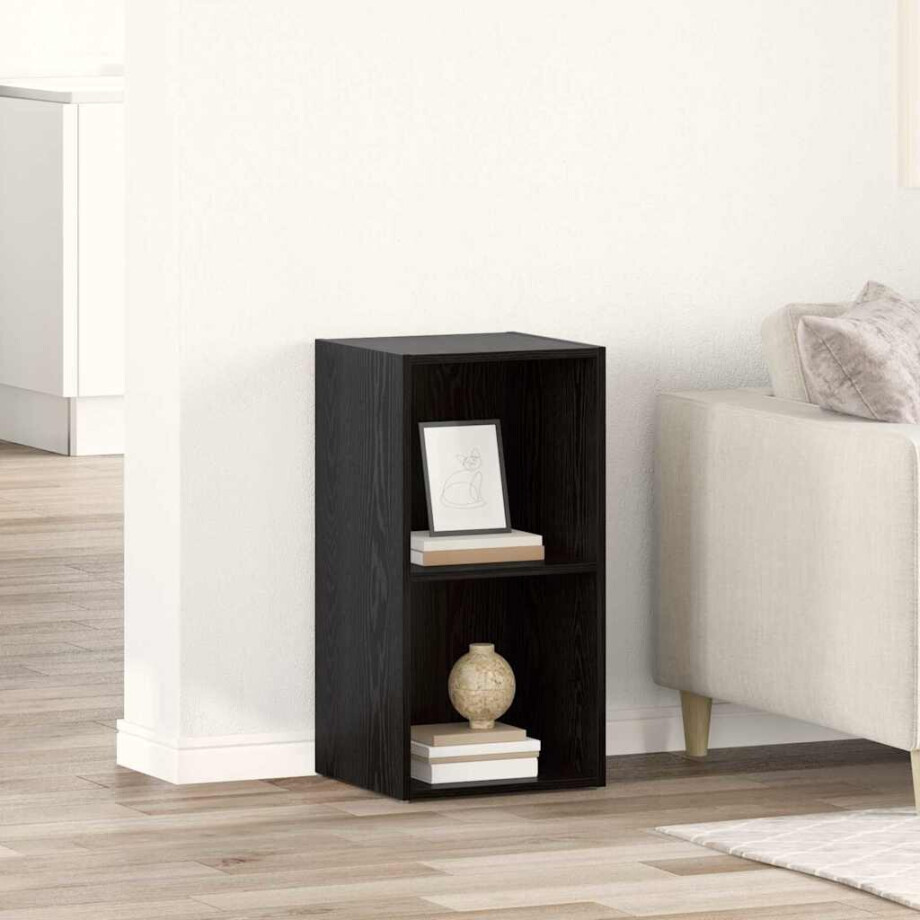 vidaXL Tv-meubelset Wandgemonteerd Zwart 72 x 35 x 37 cm Bewerkt hout vidaXL Tv-meubelset Wandgemonteerd Zwart 72 x 35 x 37 cm Bewerkt hout afbeelding 1