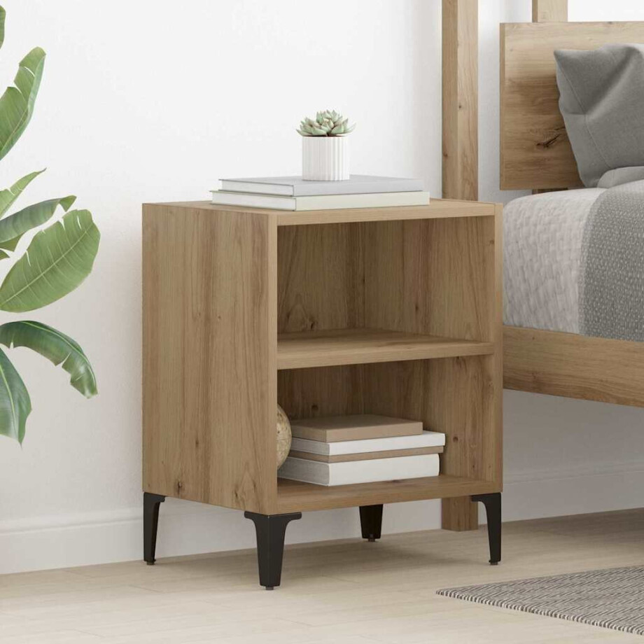 vidaXL Nachtkastje Artisan Eiken 40 x 30 x 50 cm Bewerkt hout afbeelding 1