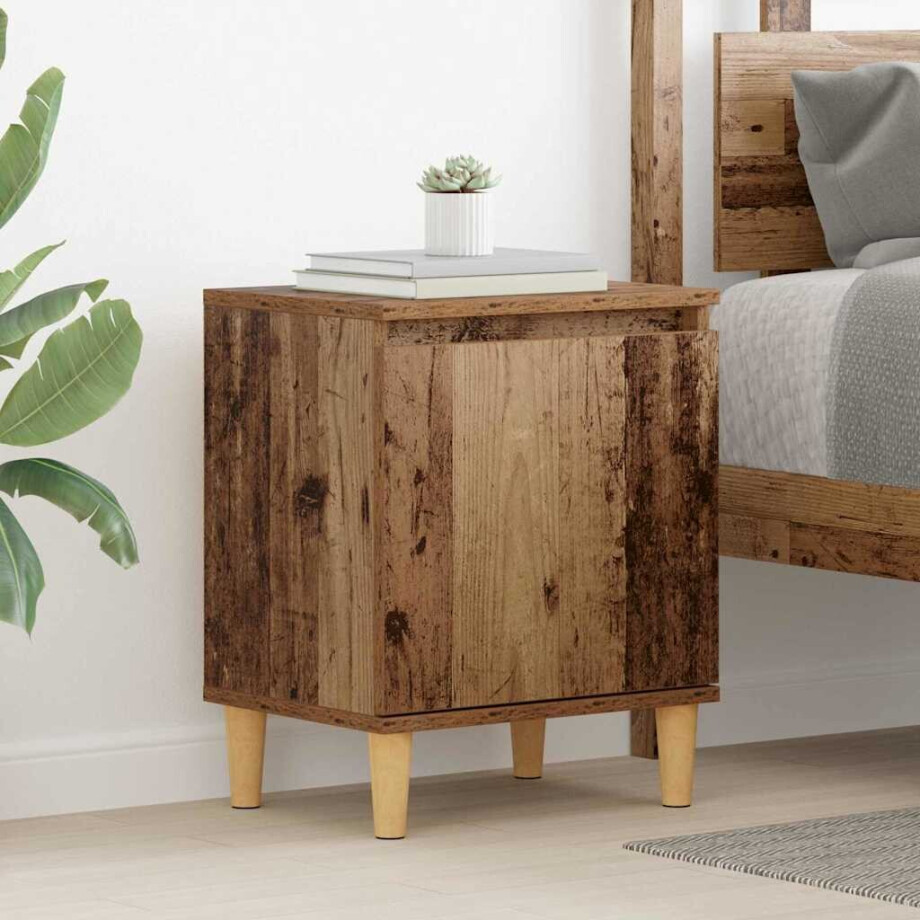 vidaXL Nachtkastje Oudhout 40 x 30 x 50 cm Bewerkt hout vidaXL Nachtkastje Oudhout 40 x 30 x 50 cm Bewerkt hout afbeelding 1